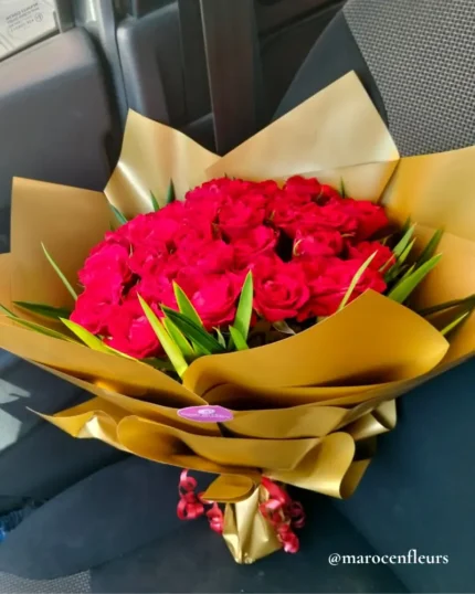 Bouquet Spectaculaire de 40 Roses Rouges, Livraison Express à Rabat-Sale-Temara